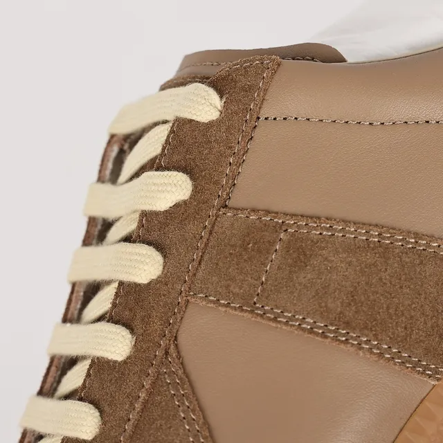 Two-Tone Brown Suede and Leather Panelled Low-Top Lifestyle Sneaker 6