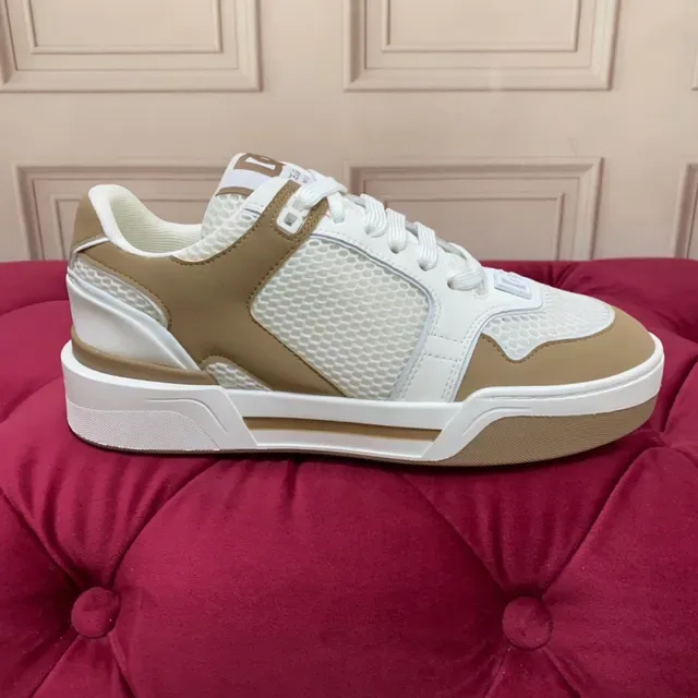 White and Beige Mesh-Paneled Lifestyle Sneaker 9