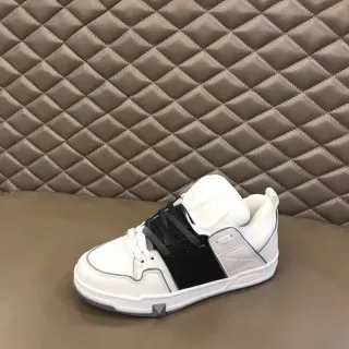 White and Black Layered Synthetic Lifestyle Sneaker