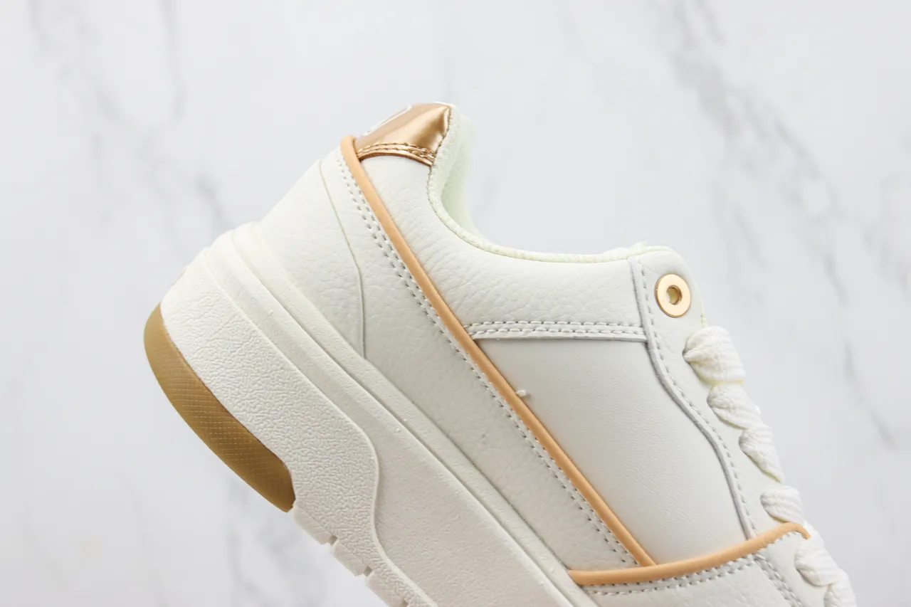 White and Gold Monogram Platform Chunky Sneakers 5