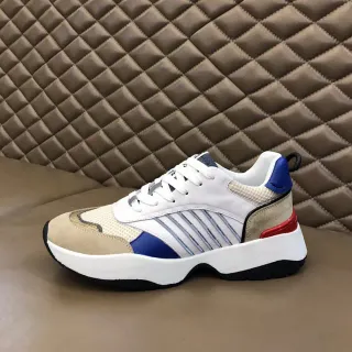 White Beige Blue Red Color-Blocked Chunky Sneaker