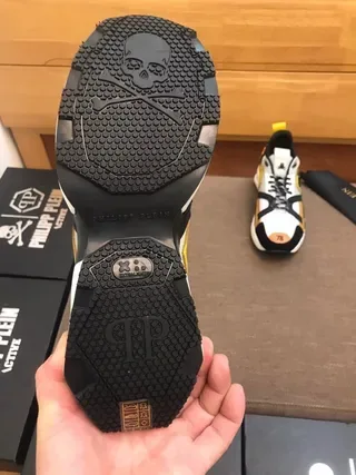 White Black Yellow Orange Multi-Panel Lifestyle Sneakers 2