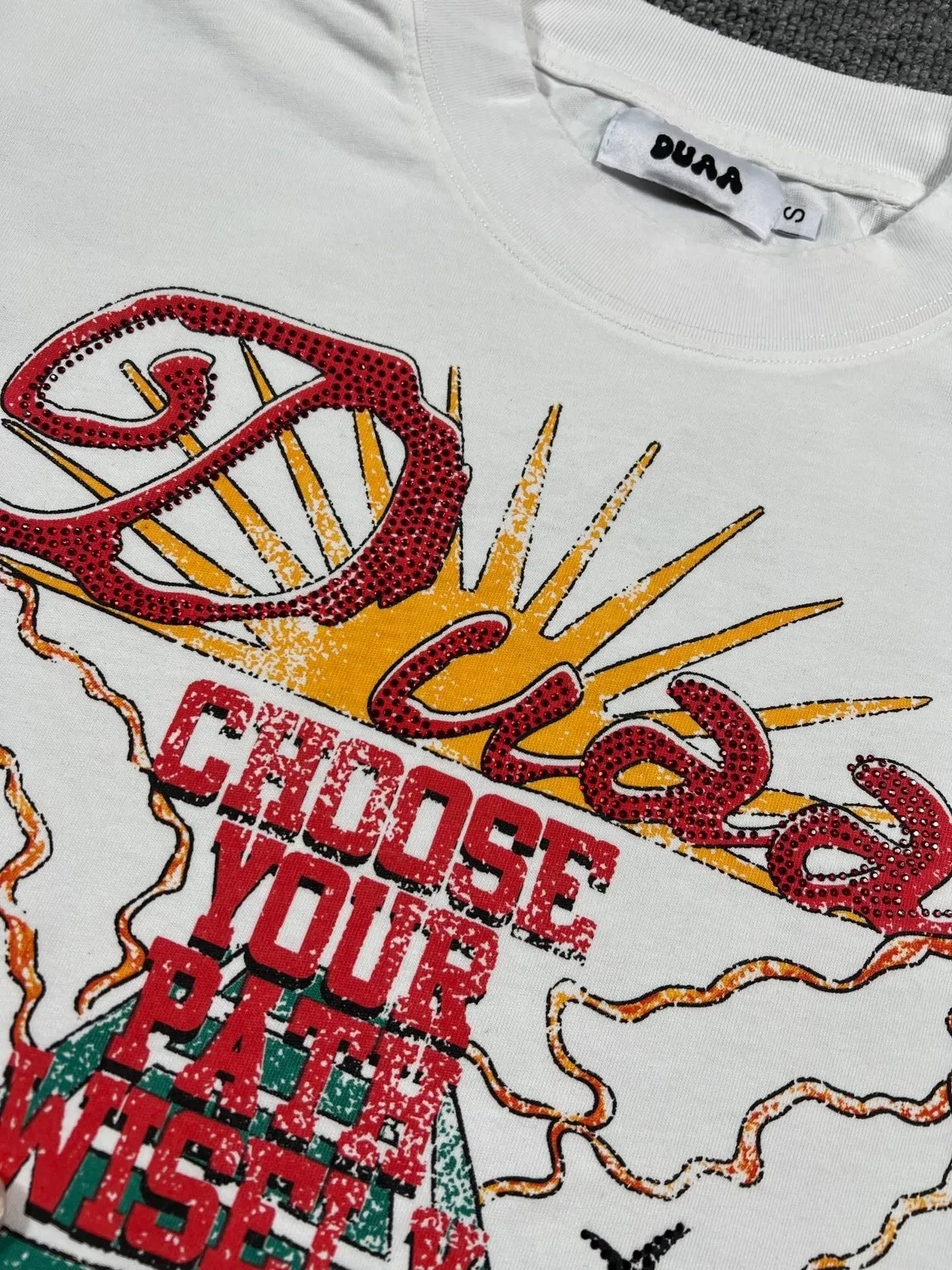 White Graphic-Print Oversized T-Shirt 3
