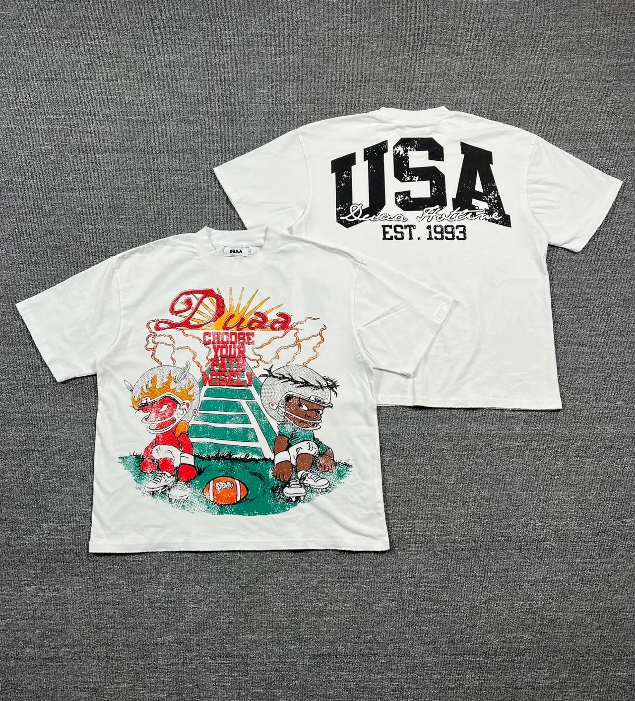 White Graphic-Print Oversized T-Shirt 4