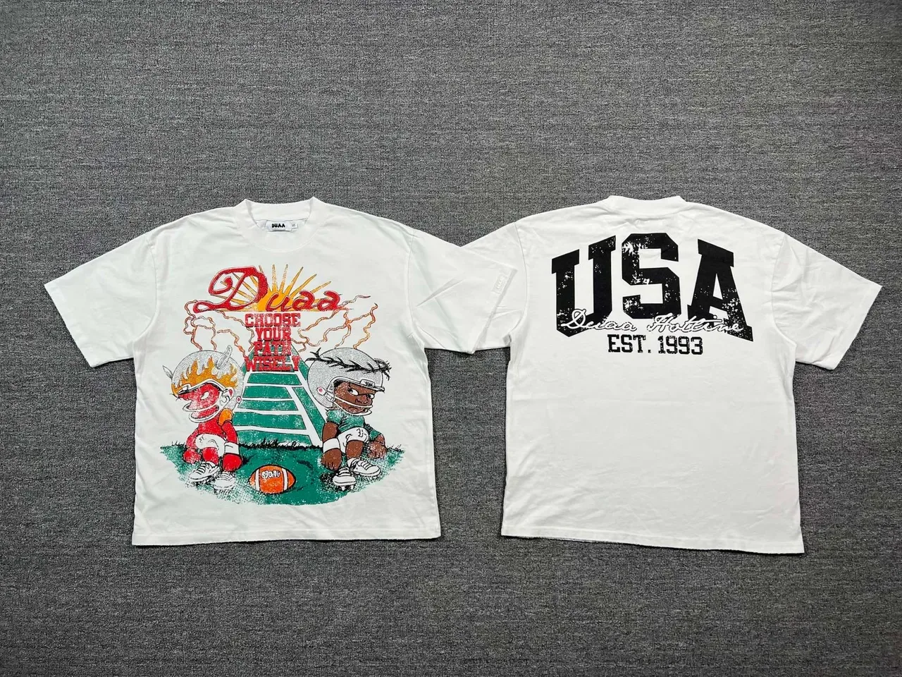 White Graphic-Print Oversized T-Shirt 6