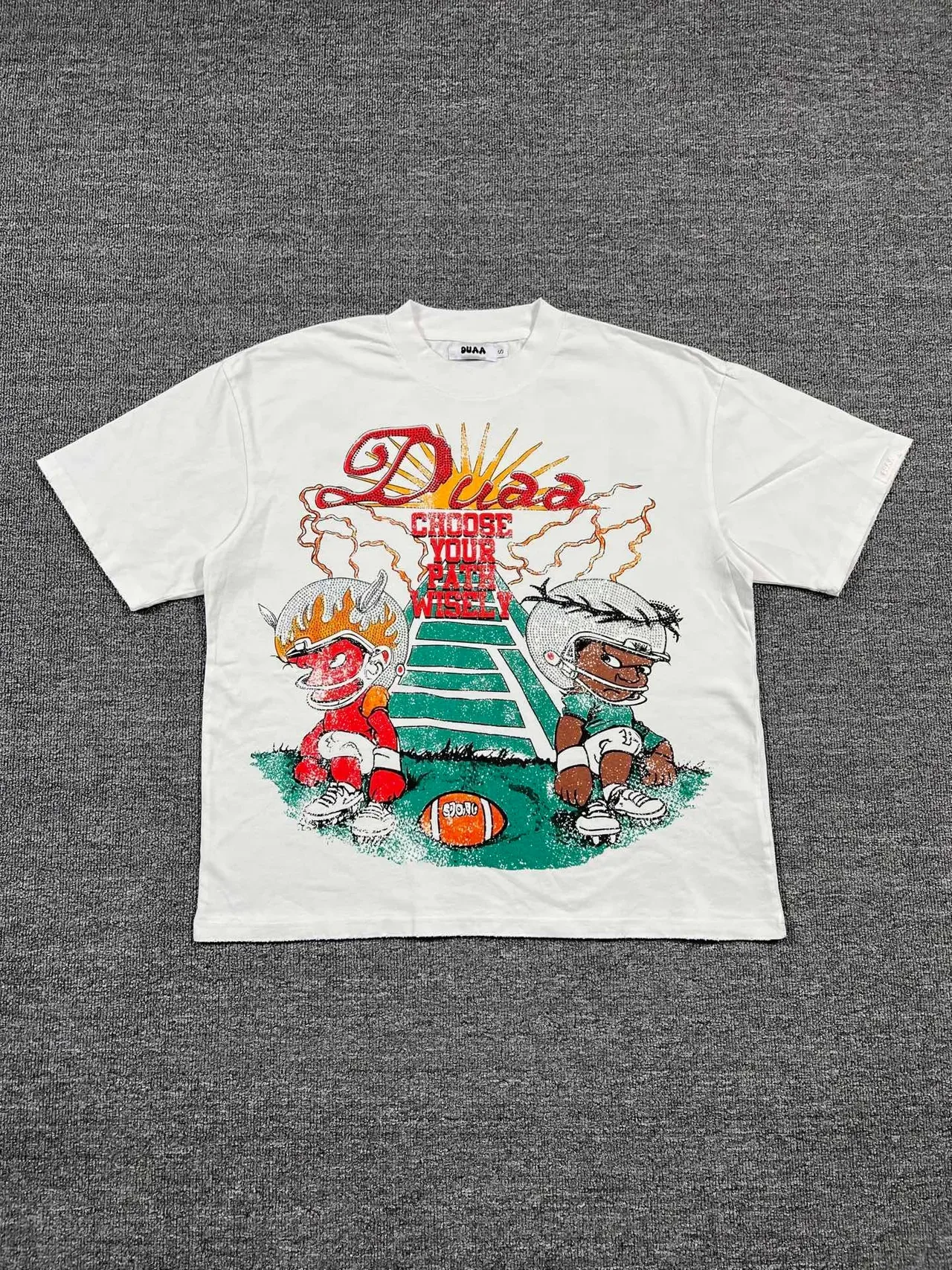 White Graphic-Print Oversized T-Shirt 7
