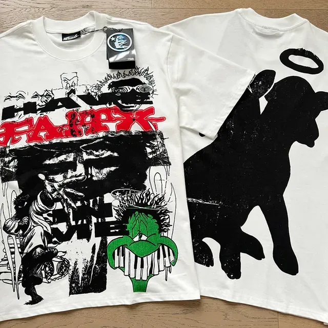 White Graphic-Print Oversized T-Shirt 7