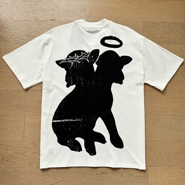 White Graphic-Print Oversized T-Shirt 10