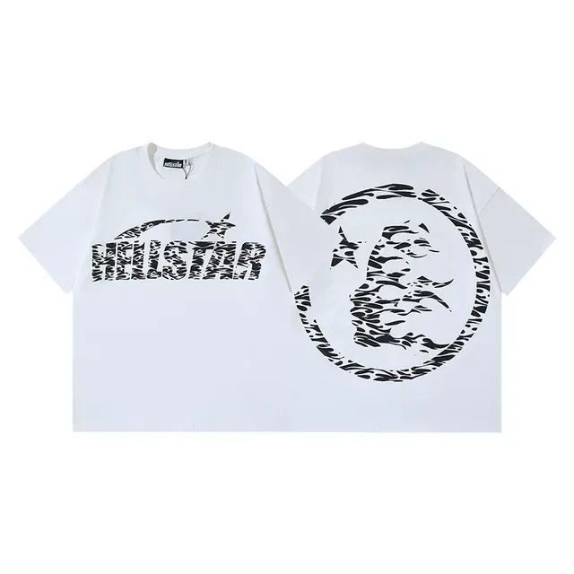 White Graphic Zebra-Print Star Motif Oversized T-Shirt 4