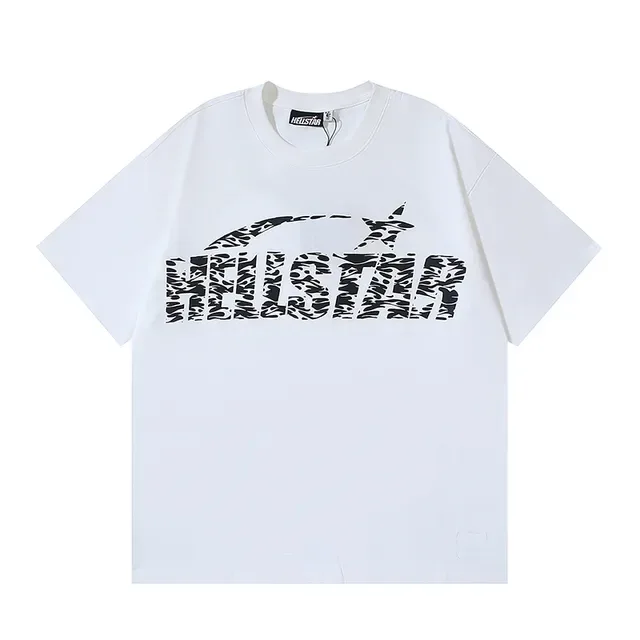 White Graphic Zebra-Print Star Motif Oversized T-Shirt 5