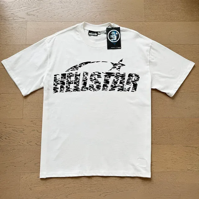 White Graphic Zebra-Print Star Motif Oversized T-Shirt 8