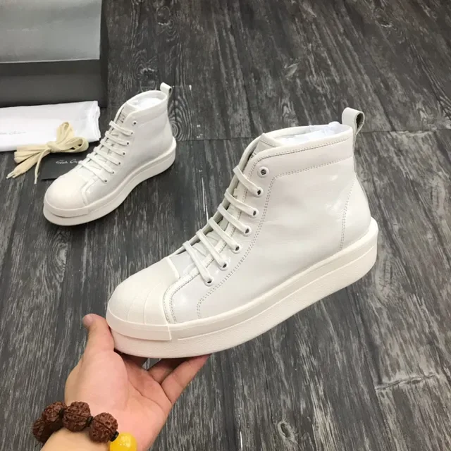White High-Top Platform Sole Sneakers 4