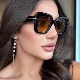 Gentle Monster Black Brown Oversized Square Frame Thick Acetate Sunglasses