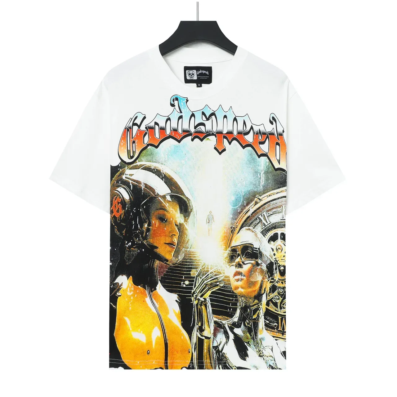 Camiseta oversized Godspeed com estampa gráfica de ficção científica 2