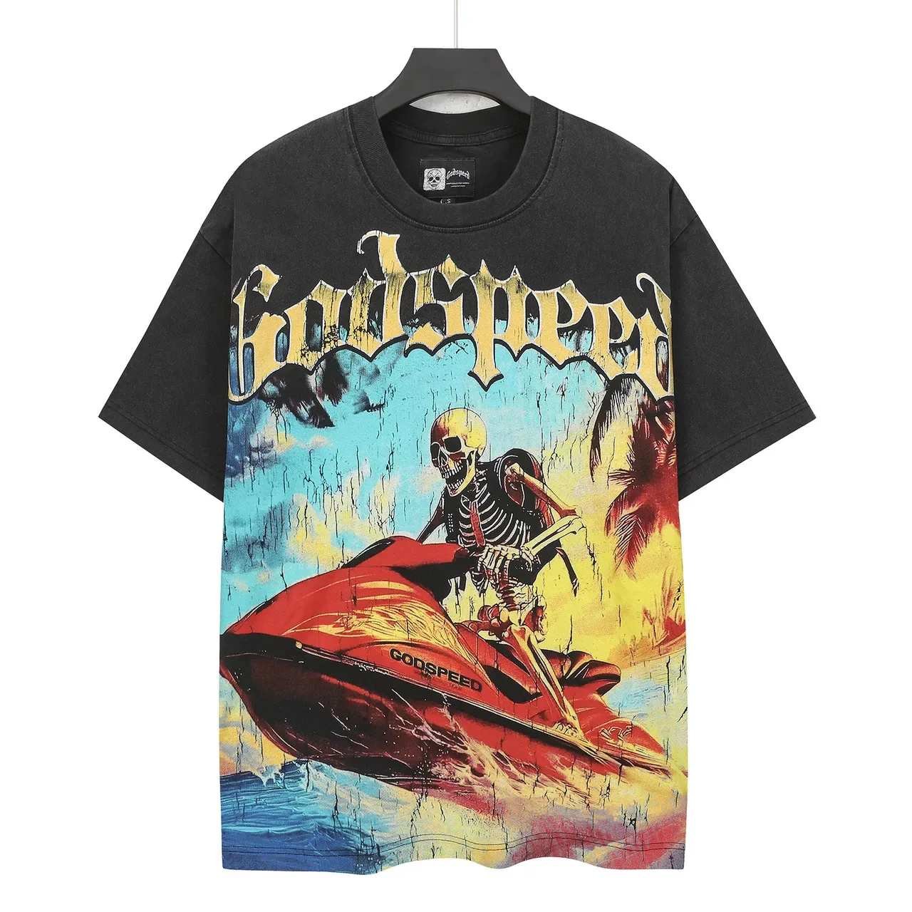 Godspeed Oversized Distressed Graphic T-Shirt 3