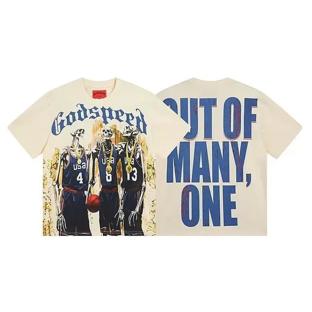 Camiseta gráfica Godspeed esquelética de basquete USA 4
