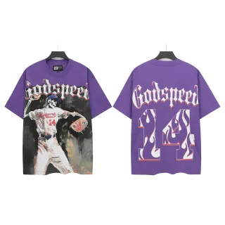 Godspeed Skeleton Baseball Graphic Purple T-Shirt