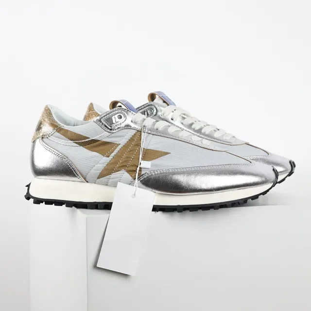Golden Goose Plata Oro Superior Metálica Superposición Estrella Zapatos Lifestyle 3