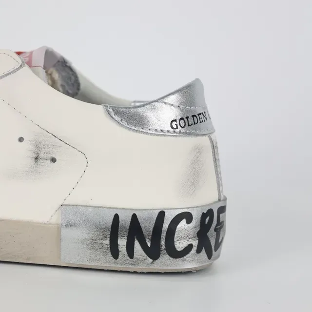Golden Goose Super-Star Off-White Glitter Star लाइफस्टाइल स्नीकर 4