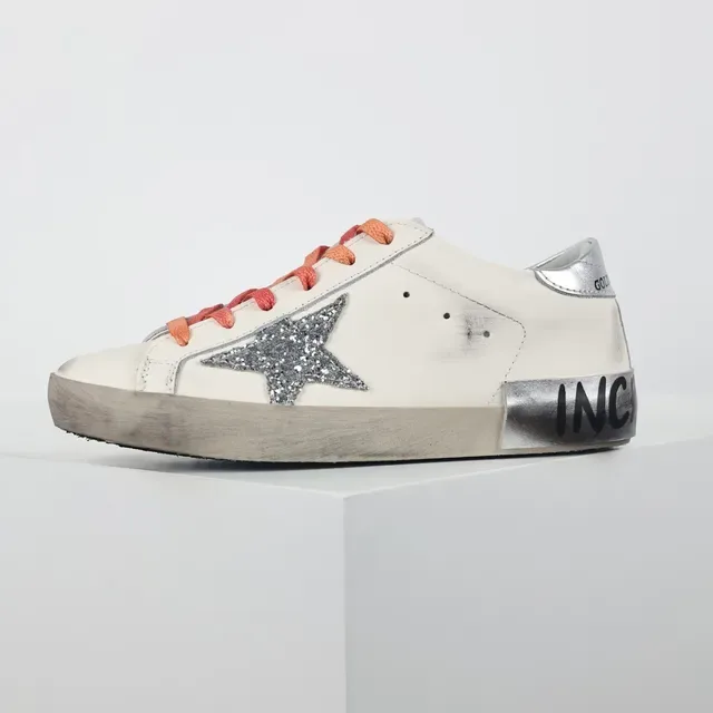 Golden Goose Super-Star Off-White Glitter Star लाइफस्टाइल स्नीकर 9
