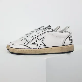 Golden Goose Superstar tênis lifestyle com logotipo de estrela branco e preto