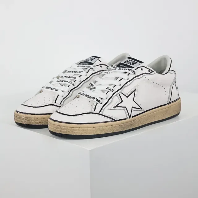 Golden Goose Superstar أبيض أسود نجم لوجو نمط حياة حذاء 2