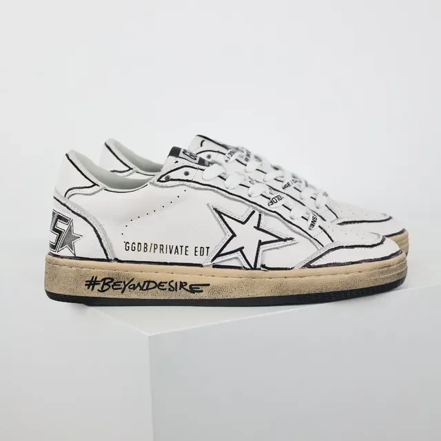 Golden Goose Superstar أبيض أسود نجم لوجو نمط حياة حذاء 3