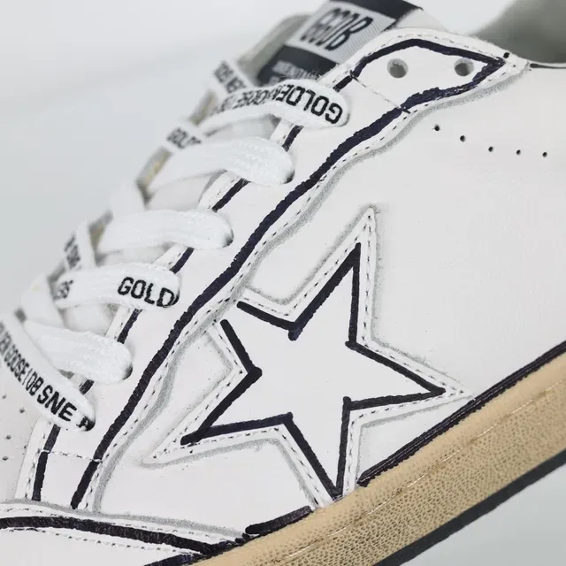 Golden Goose Superstar أبيض أسود نجم لوجو نمط حياة حذاء 6