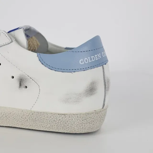 Golden Goose Superstar Sneakers Lifestyle Blanches Bordeaux Semelle Caoutchouc Distressed Apliqué Étoile Glitter 4