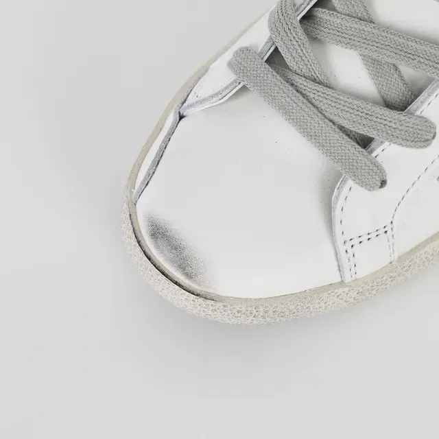 Golden Goose Superstar Sneakers Lifestyle Blanches Bordeaux Semelle Caoutchouc Distressed Apliqué Étoile Glitter 5