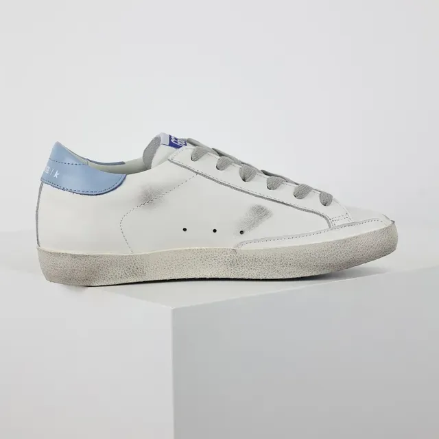 Golden Goose Superstar Sneakers Lifestyle Blanches Bordeaux Semelle Caoutchouc Distressed Apliqué Étoile Glitter 7