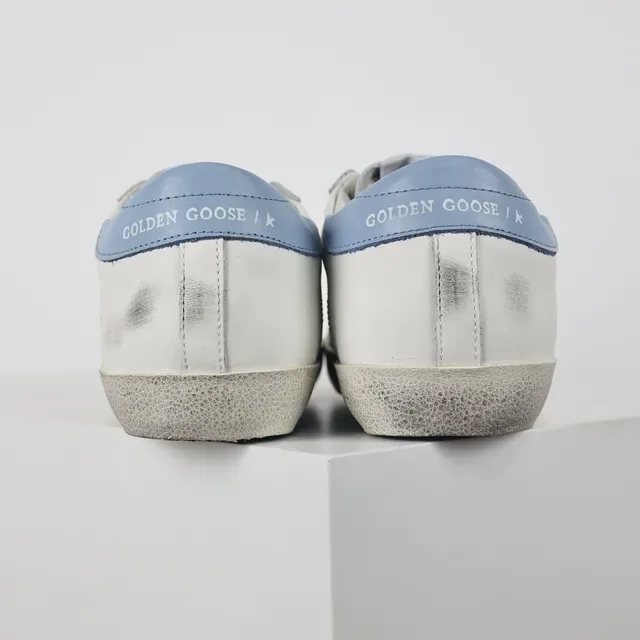 Golden Goose Superstar Sneakers Lifestyle Blanches Bordeaux Semelle Caoutchouc Distressed Apliqué Étoile Glitter 8