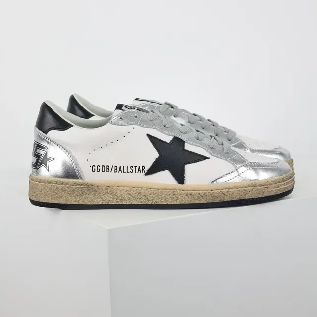 Golden Goose সাদা রূপালি লো-টপ স্টার-ইমলেম লাইফস্টাইল স্নিকার 3