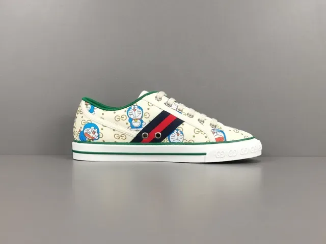 Gucci Ace Doraemon impresión canvas lifestyle zapatillas 15