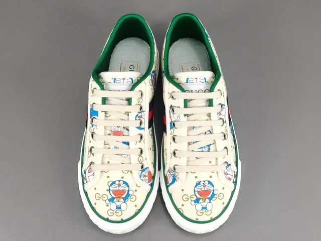 Gucci Ace Doraemon impresión canvas lifestyle zapatillas 17
