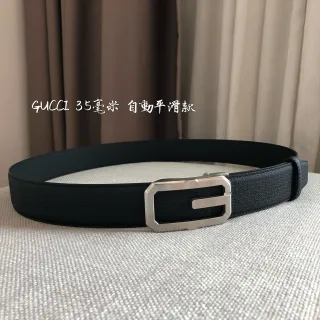 Gucci Cinto com Fivela Deslizante Automática Preto Prata Perfurado Padrão de Diamante Couro