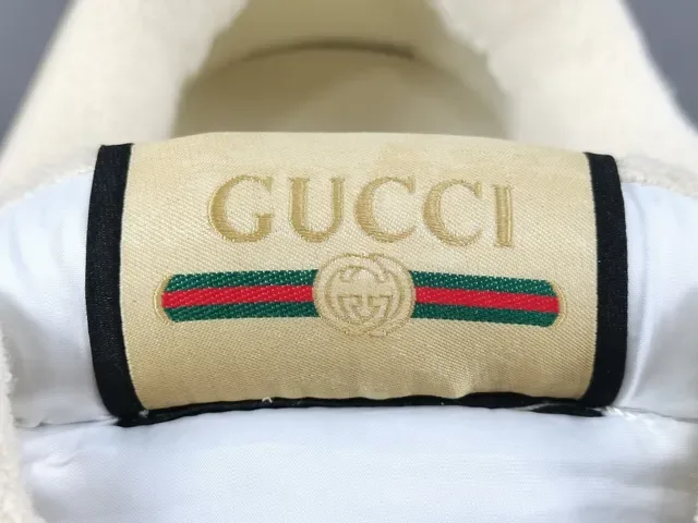 Gucci বেইজ লাল প্ল্যাটফর্ম সোল GG মনোগ্রাম টেক্সটাইল লাইফস্টাইল স্নিকার 5
