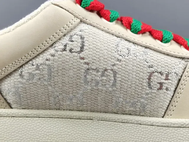 Gucci বেইজ লাল প্ল্যাটফর্ম সোল GG মনোগ্রাম টেক্সটাইল লাইফস্টাইল স্নিকার 6