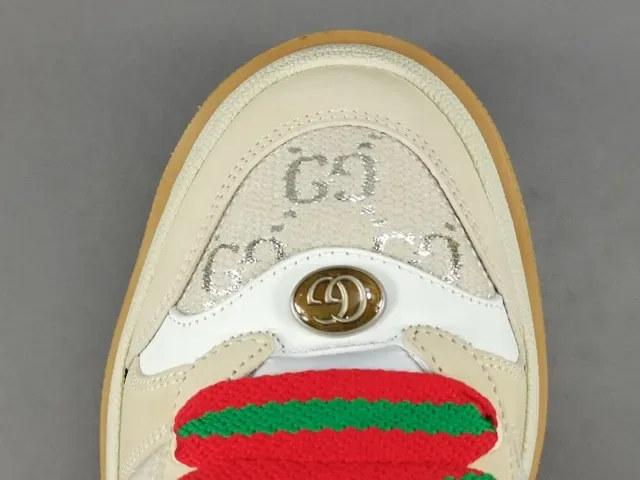 Gucci বেইজ লাল প্ল্যাটফর্ম সোল GG মনোগ্রাম টেক্সটাইল লাইফস্টাইল স্নিকার 10
