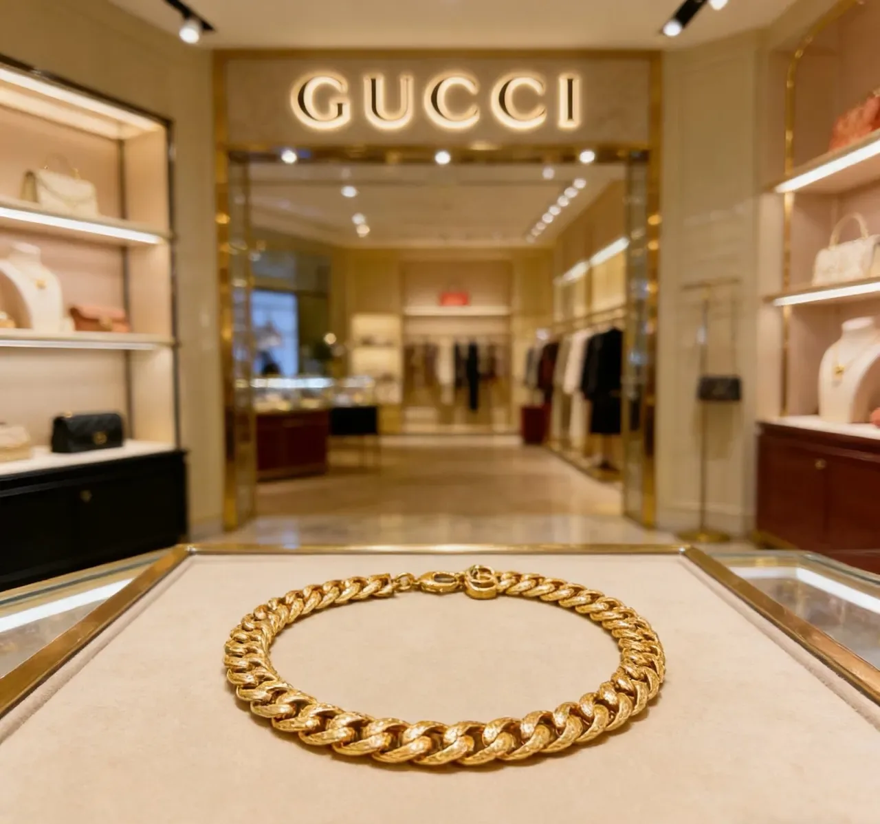 Gucci Chunky Curb-Link Gold-Tone Necklace 4