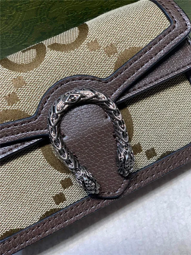Gucci Dionysus Beige Marron Monogram Canvas Bords Cuir Sac à Chaîne 5