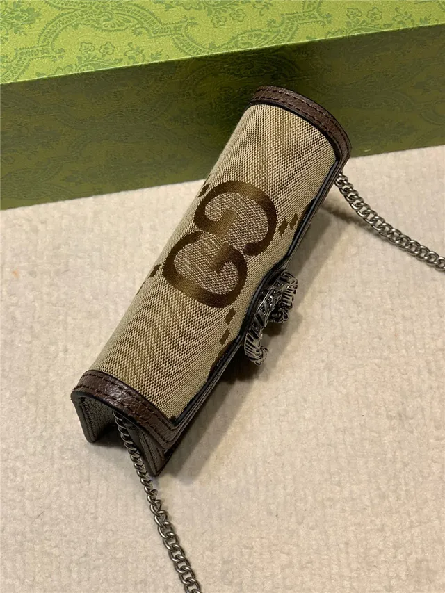 Gucci Dionysus Beige Marron Monogram Canvas Bords Cuir Sac à Chaîne 6