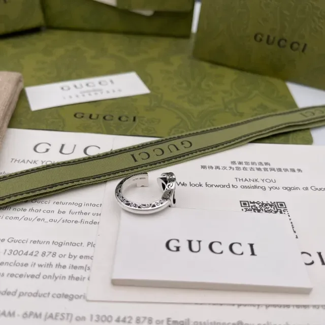 Gucci Double G Interlocking Logo Silver Ring 3