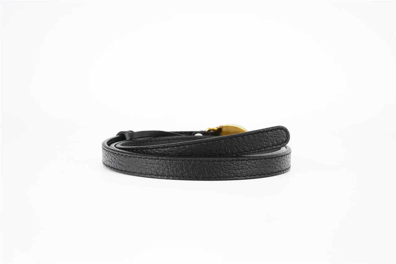 Gucci GG Marmont Black Pebbled Leather Belt 3