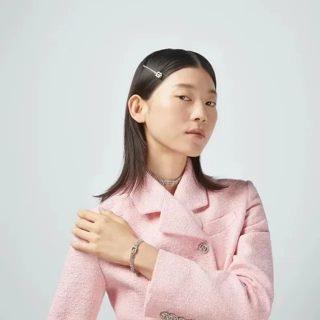 Gucci GG Marmont Pulseiras com cristais engastados Corrente G entrelaçada 8
