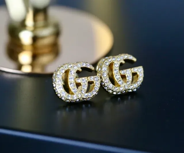 Gucci GG Marmont Crystal-Encrusted Double G Stud Earrings 3