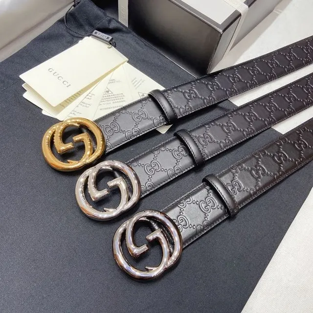 Gucci GG Marmont Embossed Monogram Black Leather Belt 7