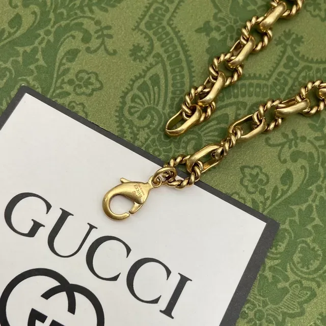 Gucci GG Marmont Gold-Tone Twisted-Link Necklace 2