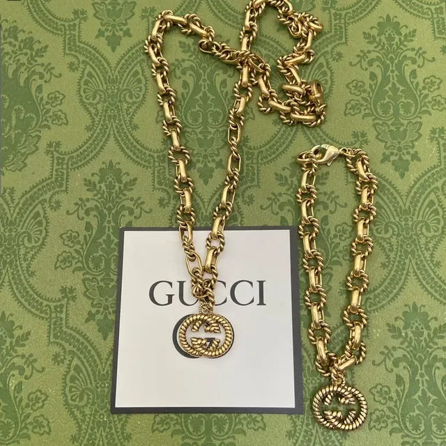 Gucci GG Marmont Gold-Tone Twisted-Link Necklace 3