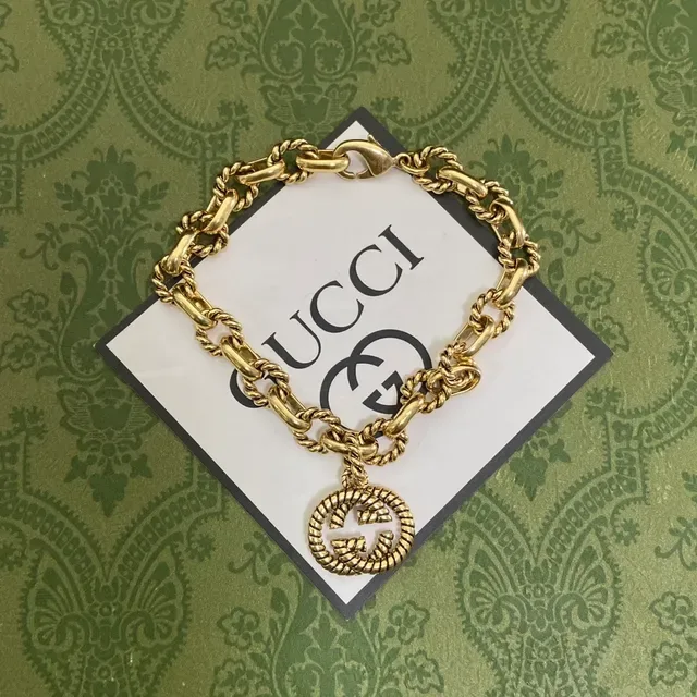 Gucci GG Marmont Gold-Tone Twisted-Link Necklace 5